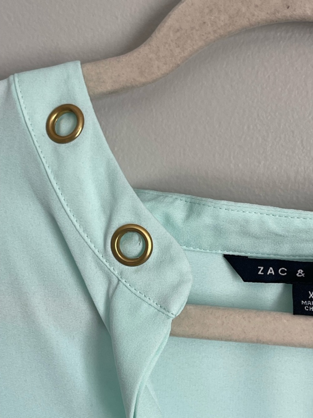 ZAC & RACHEL | Seafoam Green Button Down Blouse Sz XL - Picture 4 of 9
